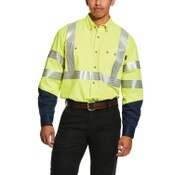 Ariat FR Hi-Vis Button Down Work Shirt in Hi-Vis Yellow